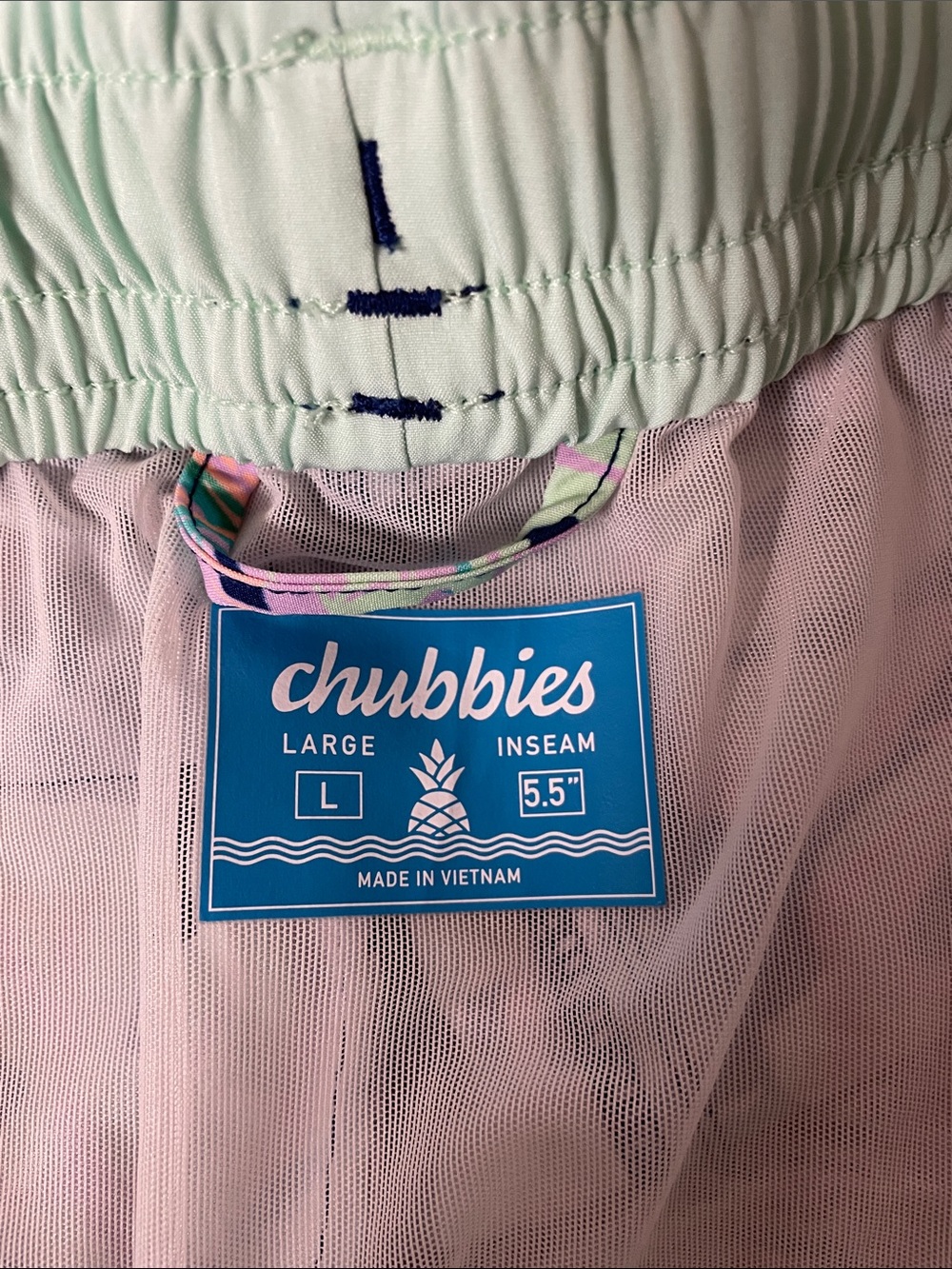Chubbies The Night Faunas stretch swim trunks tropical leaf print men’s large - Picture 9 of 15